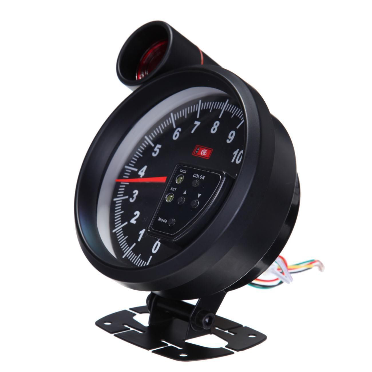 5" ADJUSTABLE 7COLOR LED TACHOMETER GAUGE 11K RPM TACH METER+SHIFT